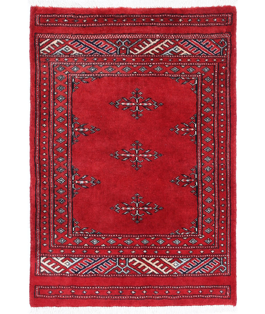 Bokhara 2'1'' X 3'0'' Hand-Knotted Wool Rug 2'1'' x 3'0'' (63 X 90) / Red / Black