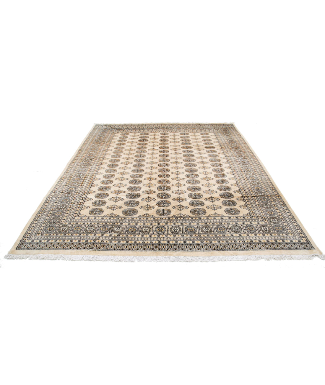 Bokhara 8'0'' X 9'4'' Hand-Knotted Wool Rug 8'0'' x 9'4'' (240 X 280) / Ivory / Black