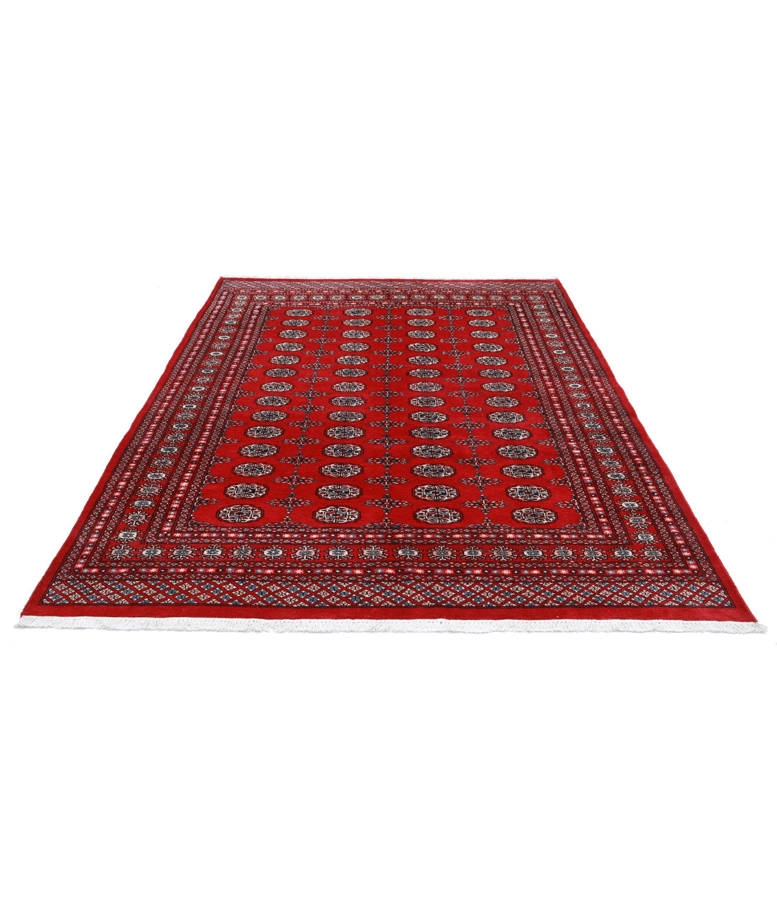 Bokhara 6'0'' X 8'5'' Hand-Knotted Wool Rug 6'0'' x 8'5'' (180 X 253) / Red / Black