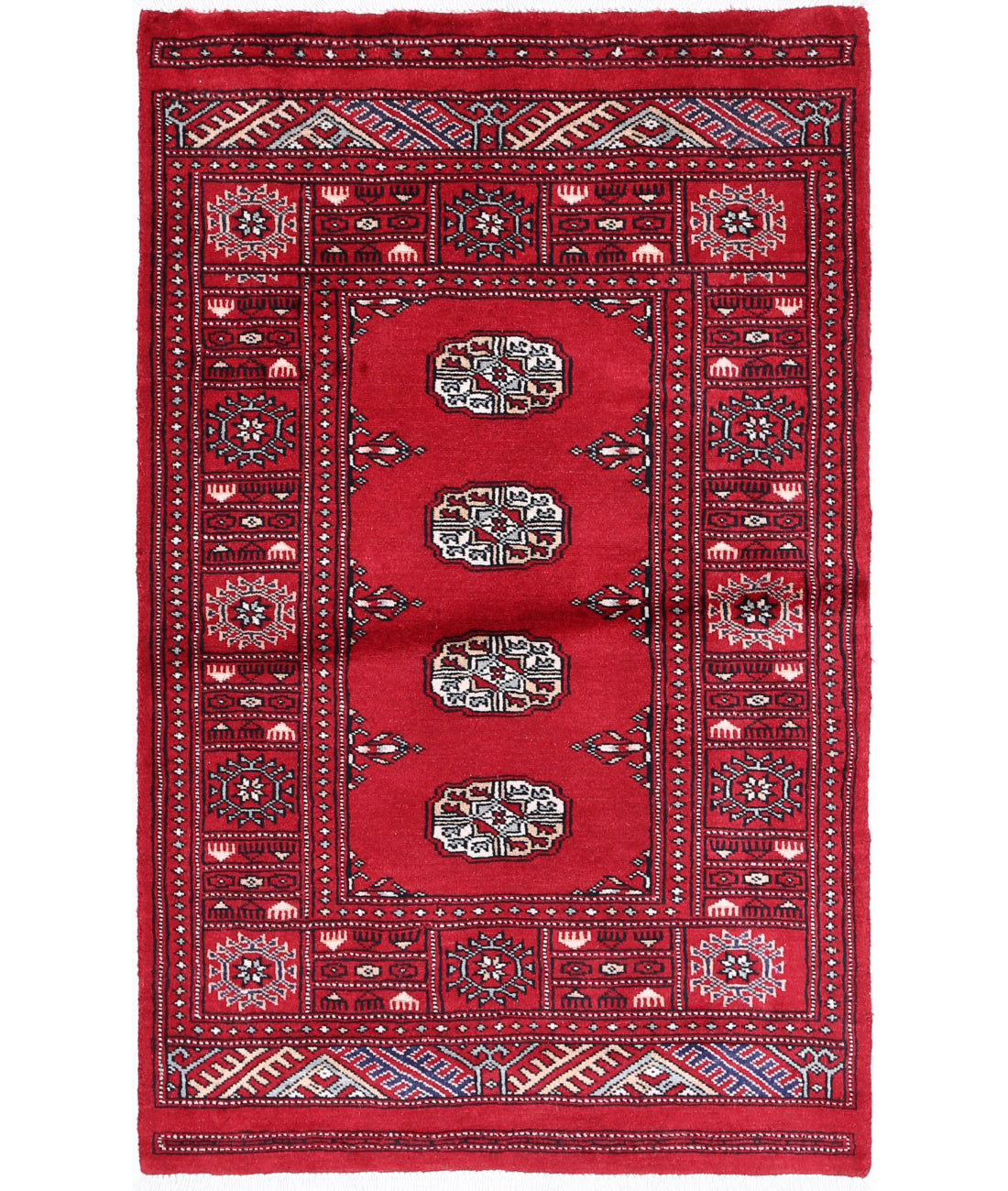 Bokhara 2'6'' X 4'1'' Hand-Knotted Wool Rug 2'6'' x 4'1'' (75 X 123) / Red / Red