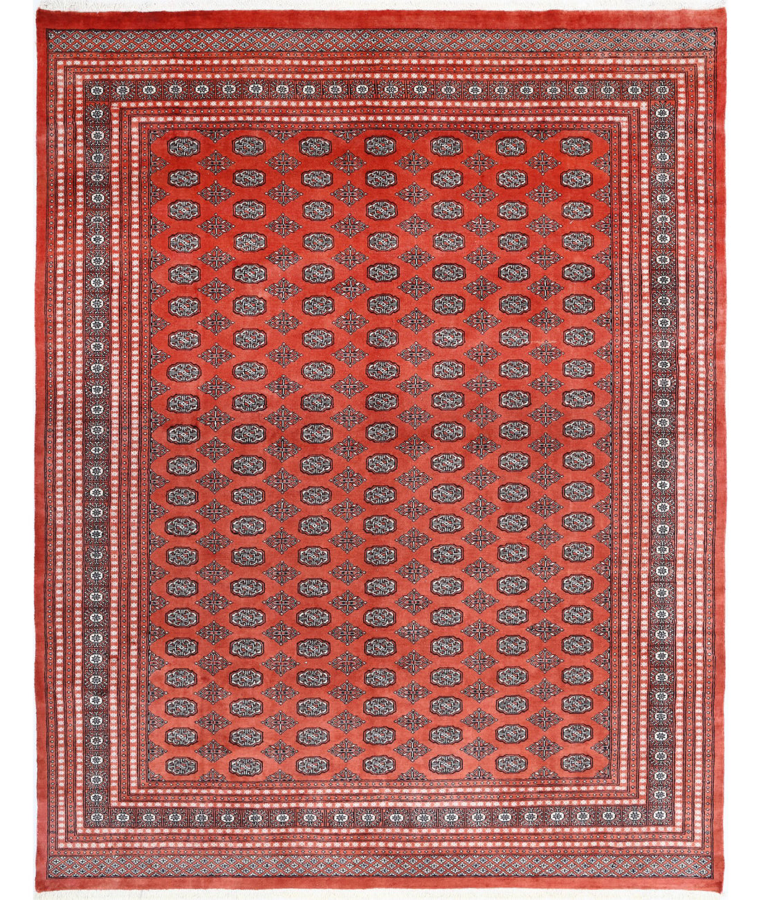 Bokhara 8'11'' X 11'5'' Hand-Knotted Wool Rug 8'11'' x 11'5'' (268 X 343) / Orange / Ivory