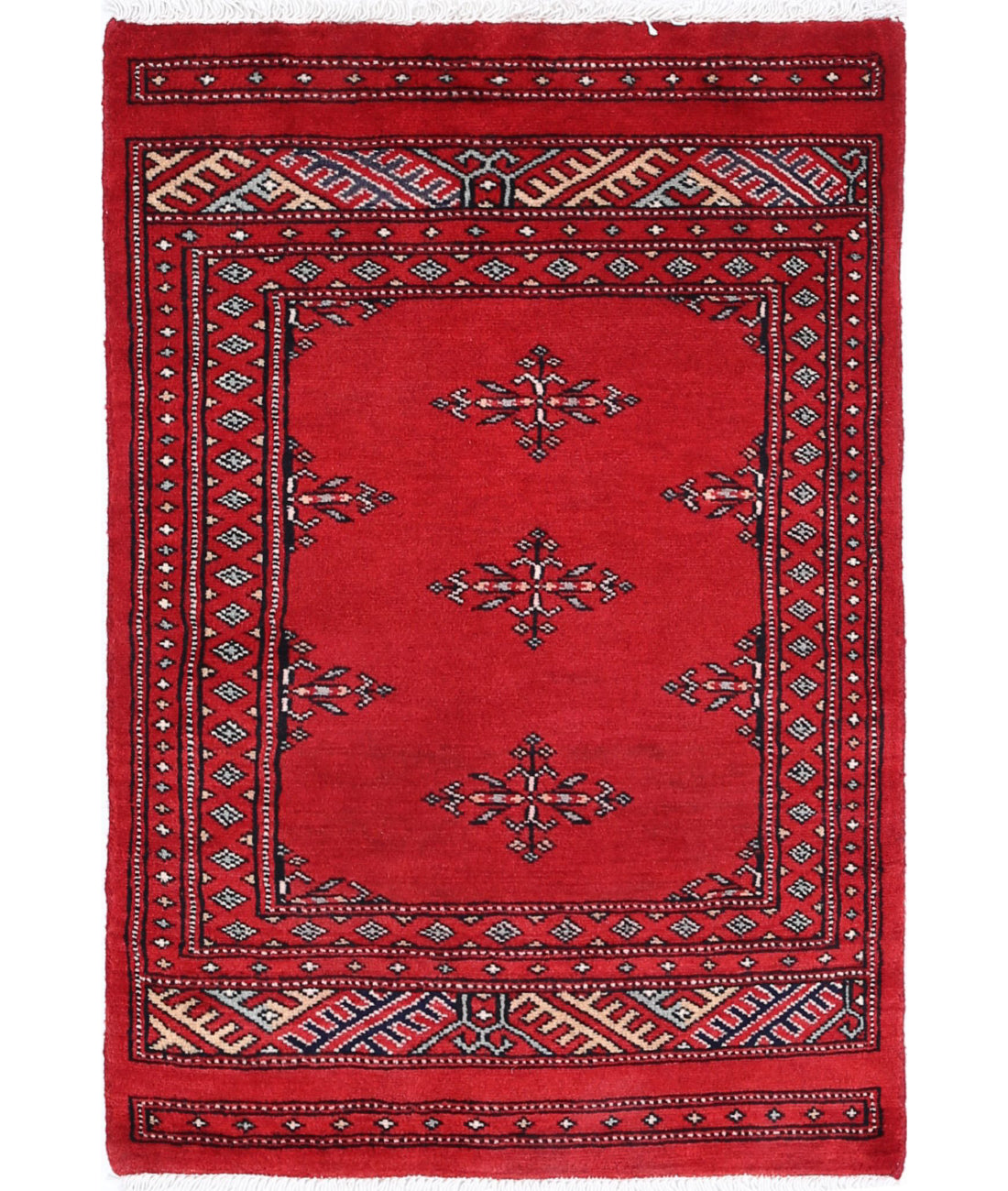 Bokhara 2'0'' X 3'0'' Hand-Knotted Wool Rug 2'0'' x 3'0'' (60 X 90) / Red / Red