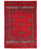 Bokhara 2'0'' X 3'0'' Hand-Knotted Wool Rug 2'0'' x 3'0'' (60 X 90) / Red / Red