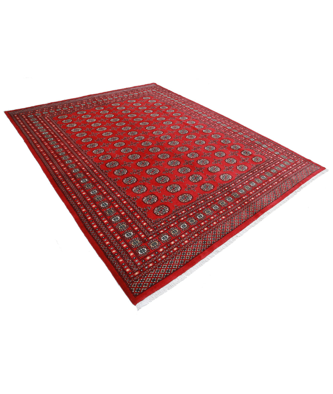 Bokhara 8'1'' X 10'1'' Hand-Knotted Wool Rug 8'1'' x 10'1'' (243 X 303) / Red / Blue