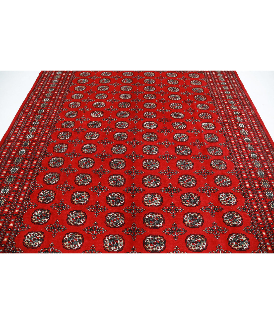 Bokhara 8'1'' X 10'1'' Hand-Knotted Wool Rug 8'1'' x 10'1'' (243 X 303) / Red / Blue