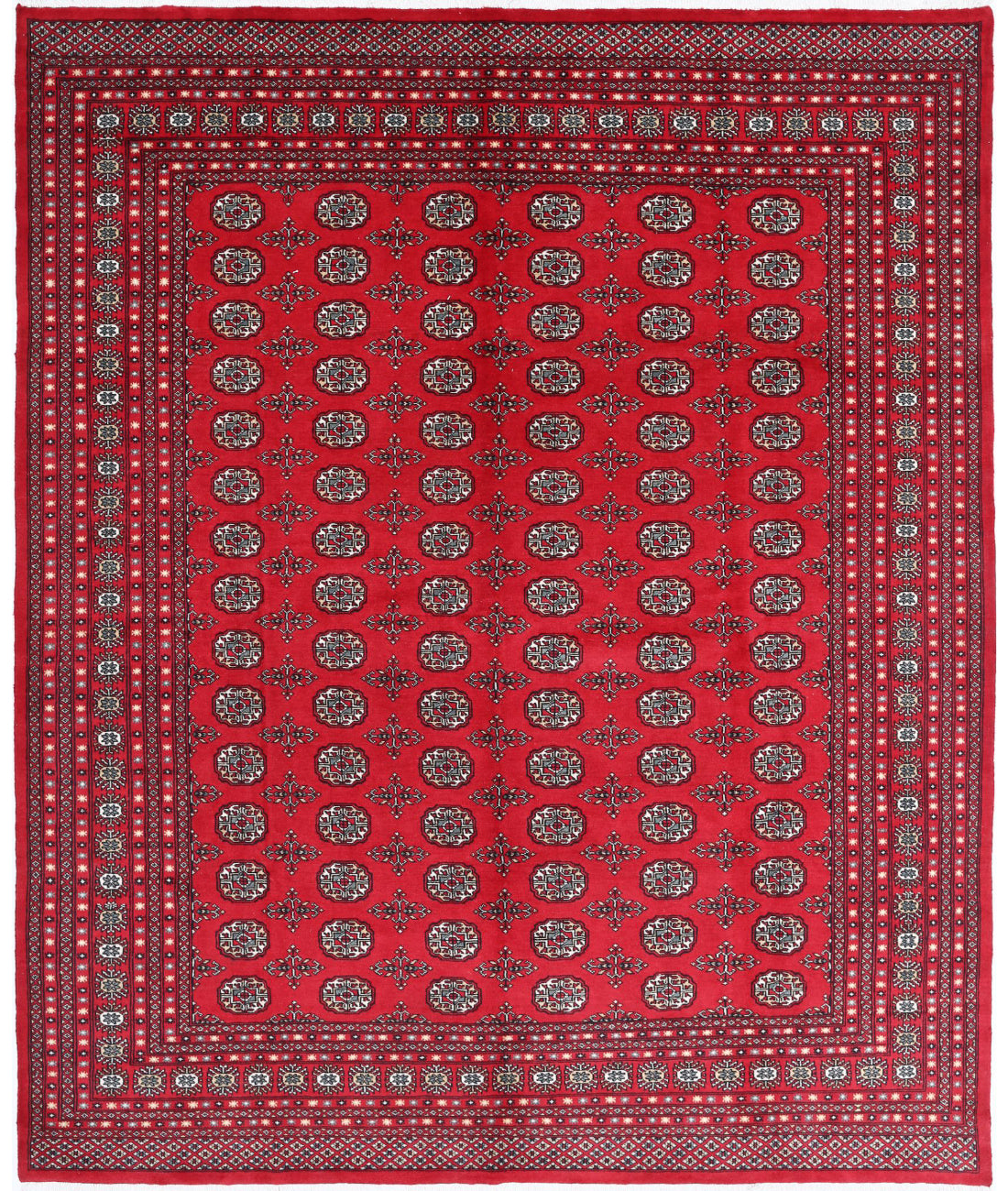 Bokhara 8'1'' X 10'1'' Hand-Knotted Wool Rug 8'1'' x 10'1'' (243 X 303) / Red / Blue