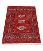 Bokhara 2'0'' X 3'2'' Hand-Knotted Wool Rug 2'0'' x 3'2'' (60 X 95) / Red / Red