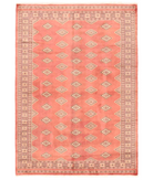 Hand Knotted Tribal Bokhara Wool Rug - 4'10'' x 6'9'' 4' 10" X 6' 9" ( 147 X 206 ) / Pink / Ivory