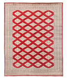 Hand Knotted Bokhara Wool Rug 7' 10" X 10' 0" 7' 10" X 10' 0" (239 X 305) / Red / Grey