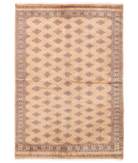 Hand Knotted Bokhara Wool Rug 5' 6" X 8' 0" 5' 6" X 8' 0" (168 X 244) / Beige / Black