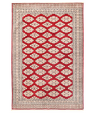 Hand Knotted Bokhara Wool Rug 6' 2" X 9' 0" 6' 2" X 9' 0" (188 X 274) / Red / Taupe