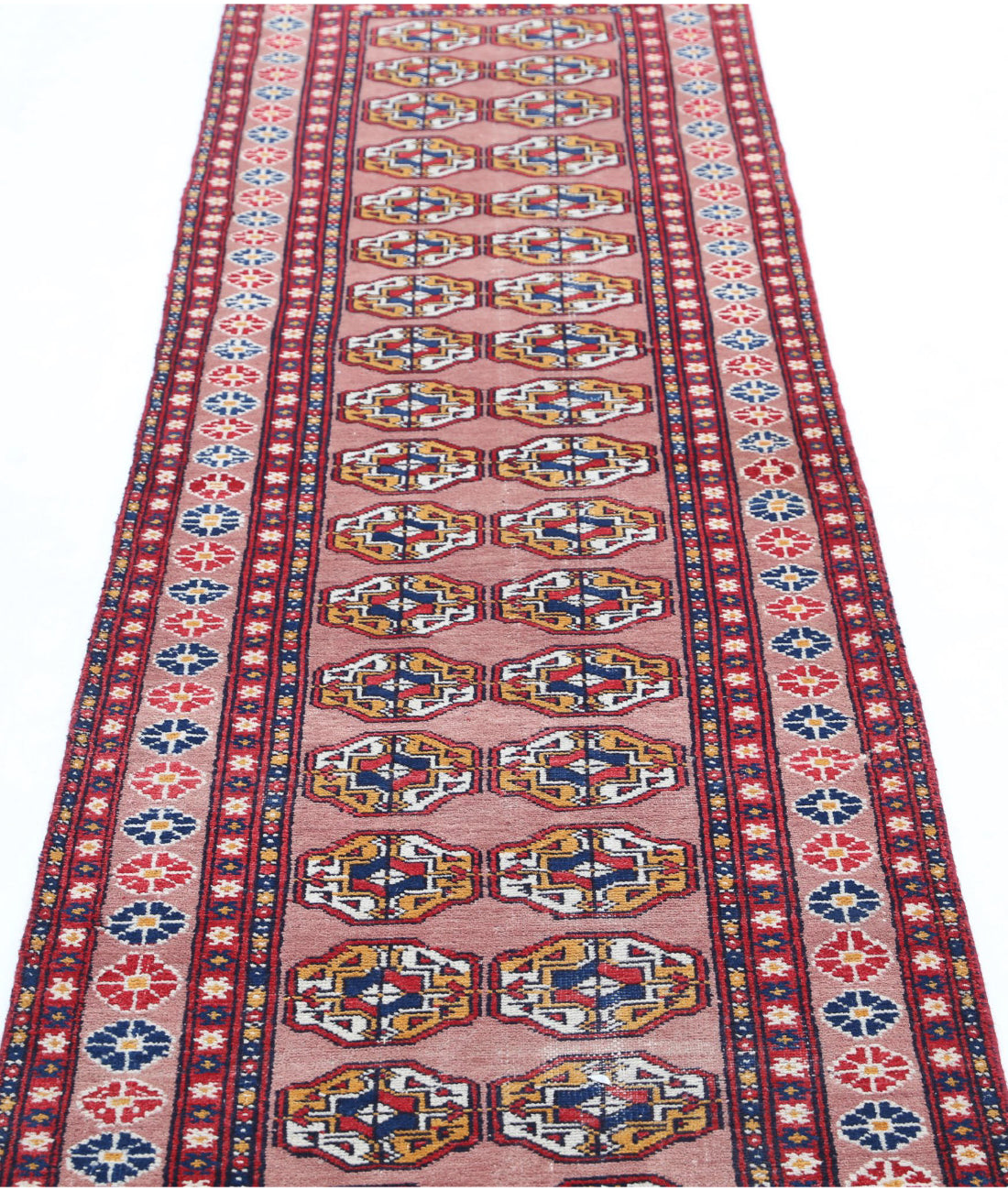 Bokhara 2'4'' X 9'11'' Hand-Knotted Wool Rug 2'4'' x 9'11'' (70 X 298) / Peach / Red