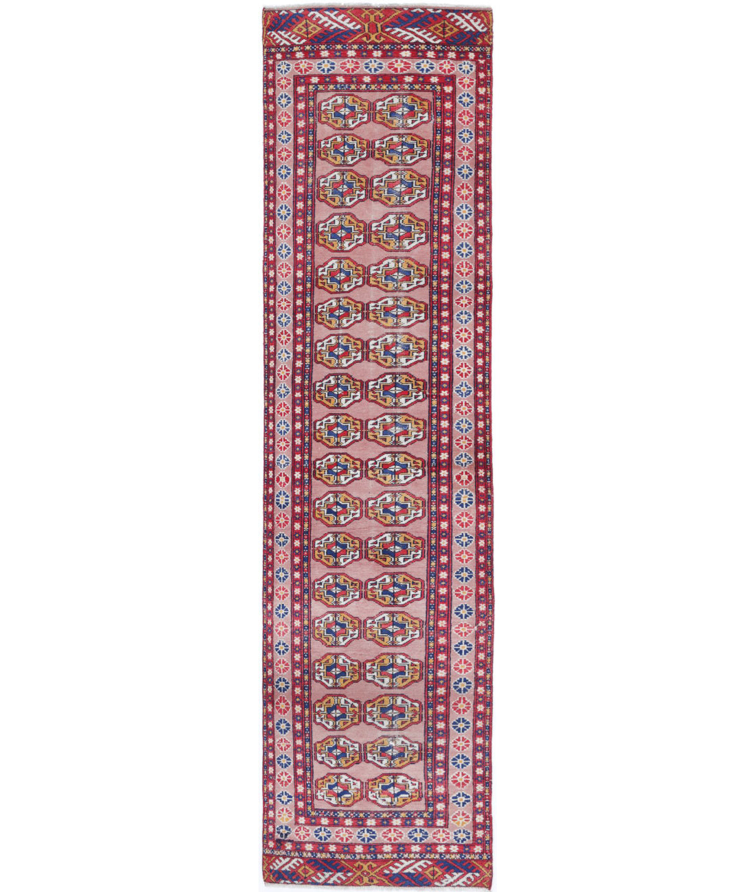 Bokhara 2'4'' X 9'11'' Hand-Knotted Wool Rug 2'4'' x 9'11'' (70 X 298) / Peach / Red