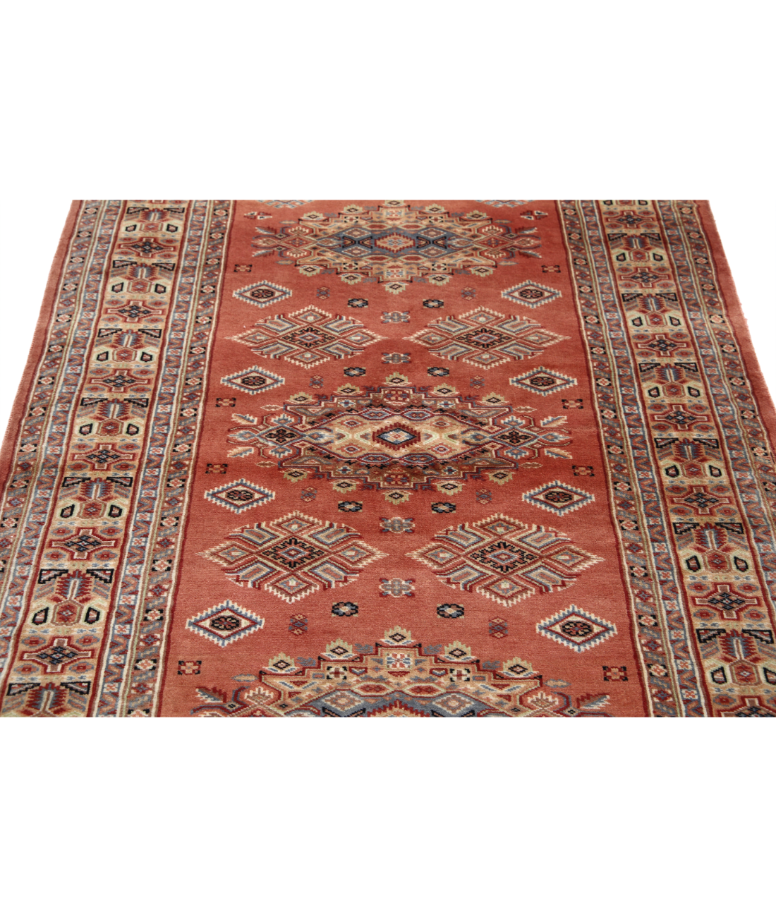 Bokhara 4'2'' X 6'1'' Hand-Knotted Wool Rug 4'2'' x 6'1'' (125 X 183) / Peach / Ivory