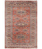 Bokhara 4'2'' X 6'1'' Hand-Knotted Wool Rug 4'2'' x 6'1'' (125 X 183) / Peach / Ivory