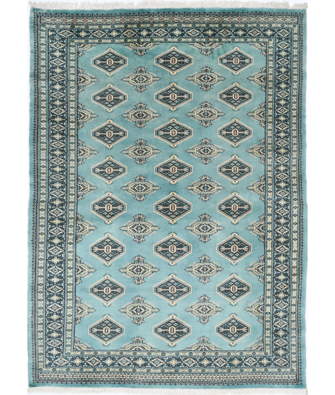 Bokhara 4'8'' X 6'4'' Hand-Knotted Wool Rug 4'8'' x 6'4'' (140 X 190) / Green / N/A