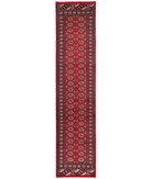 Hand Knotted Bokhara Wool Rug 3' 9" X 12' 3" 3' 9" X 12' 3" (114 X 373) / Red / Ivory