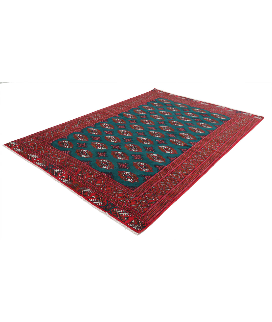 Bokhara 6'2'' X 9'7'' Hand-Knotted Wool Rug 6'2'' x 9'7'' (185 X 288) / Green / Red