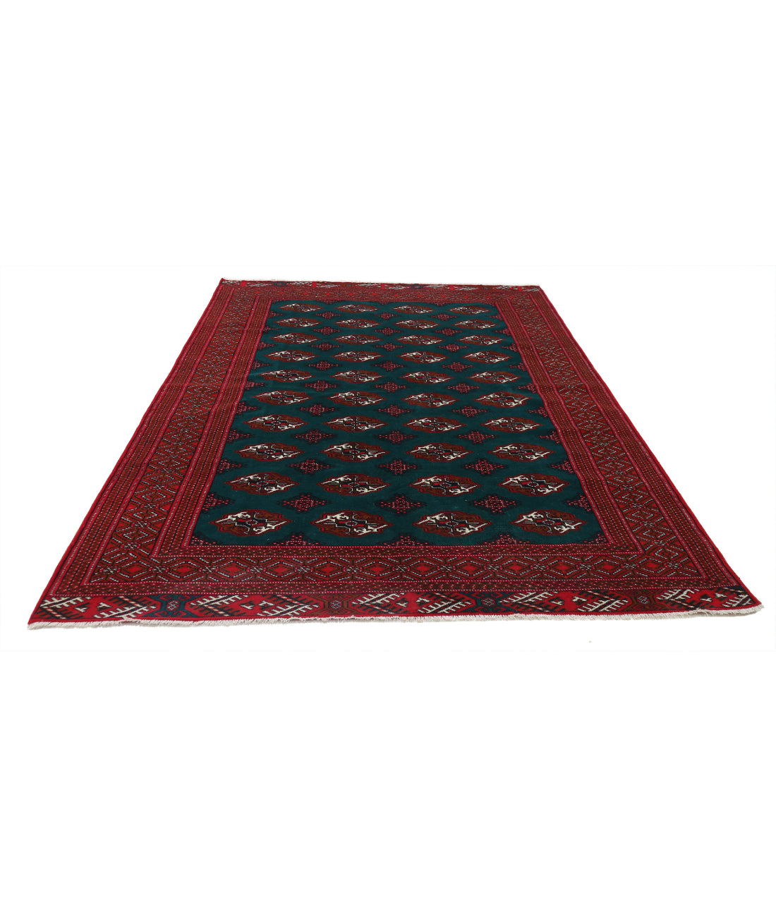 Bokhara 6'2'' X 9'7'' Hand-Knotted Wool Rug 6'2'' x 9'7'' (185 X 288) / Green / Red