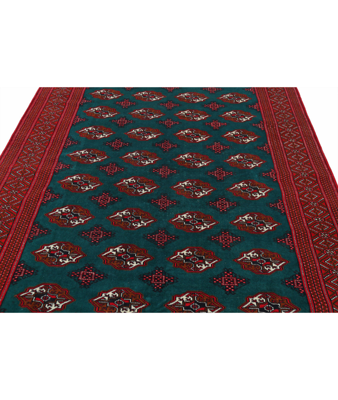 Bokhara 6'2'' X 9'7'' Hand-Knotted Wool Rug 6'2'' x 9'7'' (185 X 288) / Green / Red