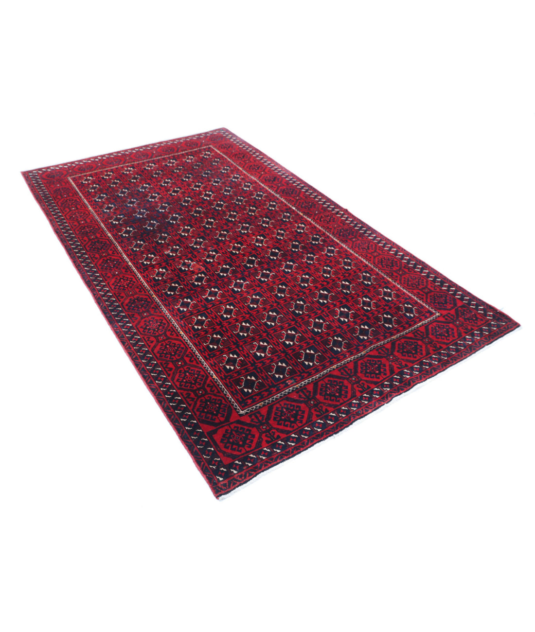 Bokhara 4'7'' X 7'7'' Hand-Knotted Wool Rug 4'7'' x 7'7'' (138 X 228) / Red / Blue