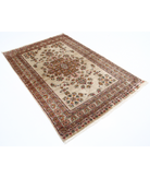 Bokhara 4'6'' X 6'8'' Hand-Knotted Wool-Silk Rug 4'6'' x 6'8'' (135 X 200) / Ivory / Ivory
