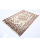 Bokhara 4'6'' X 6'8'' Hand-Knotted Wool-Silk Rug 4'6'' x 6'8'' (135 X 200) / Ivory / Ivory