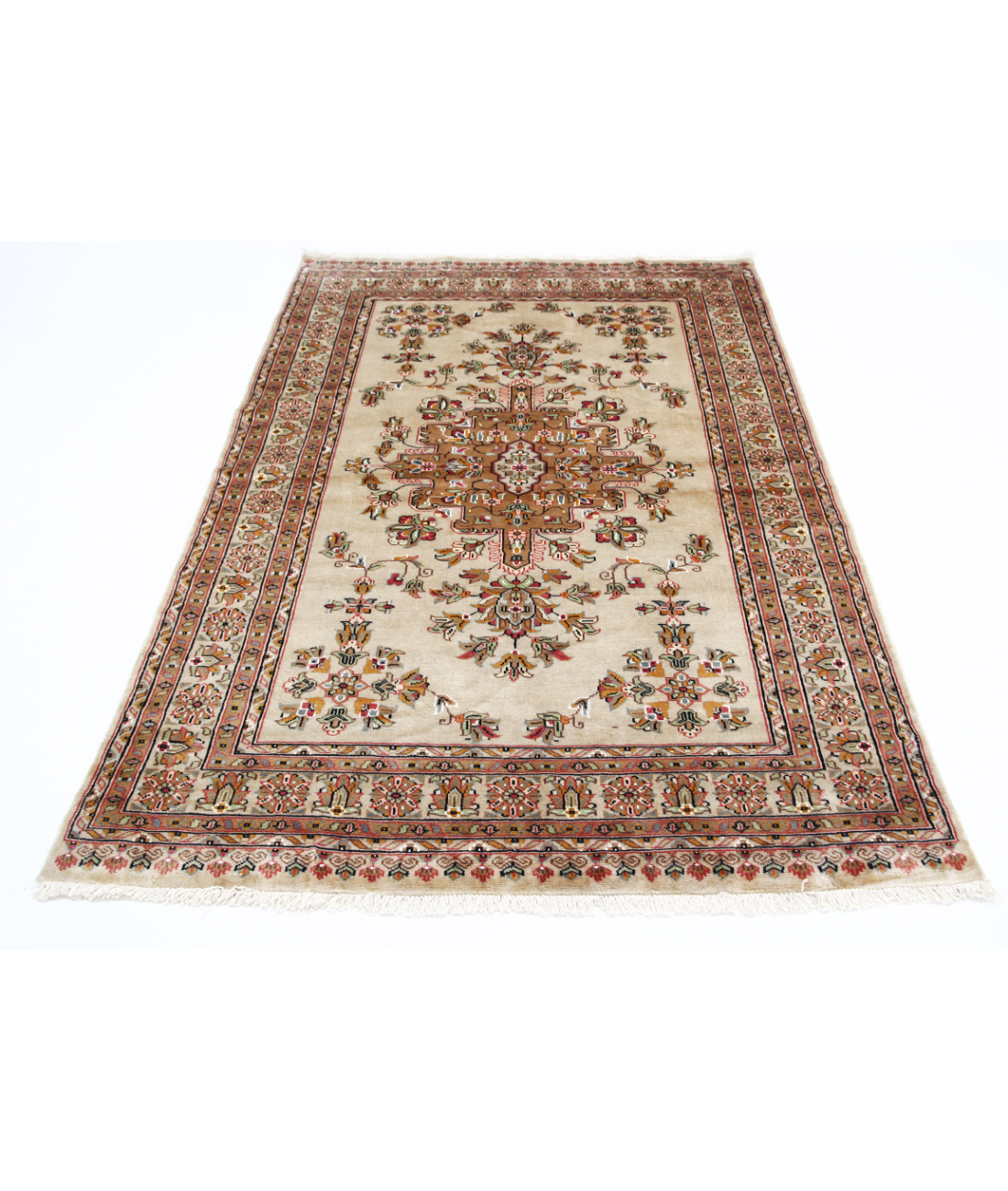 Bokhara 4'6'' X 6'8'' Hand-Knotted Wool-Silk Rug 4'6'' x 6'8'' (135 X 200) / Ivory / Ivory