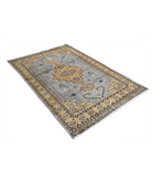 Bokhara 4'6'' X 6'7'' Hand-Knotted Wool-Silk Rug 4'6'' x 6'7'' (135 X 198) / Grey / Gold