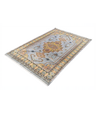 Bokhara 4'6'' X 6'7'' Hand-Knotted Wool-Silk Rug 4'6'' x 6'7'' (135 X 198) / Grey / Gold