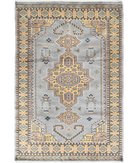 Bokhara 4'6'' X 6'7'' Hand-Knotted Wool-Silk Rug 4'6'' x 6'7'' (135 X 198) / Grey / Gold