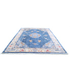 Art-Deco 8'10'' X 11'6'' Hand-Knotted Art Silk Rug 8'10'' x 11'6'' (360 X 545) / Blue / Blue