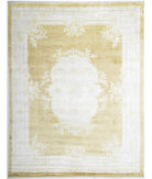 Art-Deco 8'11'' X 11'8'' Hand-Knotted Art Silk Rug 8'11'' x 11'8'' (283 X 373) / Gold / Gold