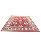 Kazak 8'0'' X 9'9'' Hand-Knotted Wool Rug 8'0'' x 9'9'' (240 X 293) / Red / Ivory