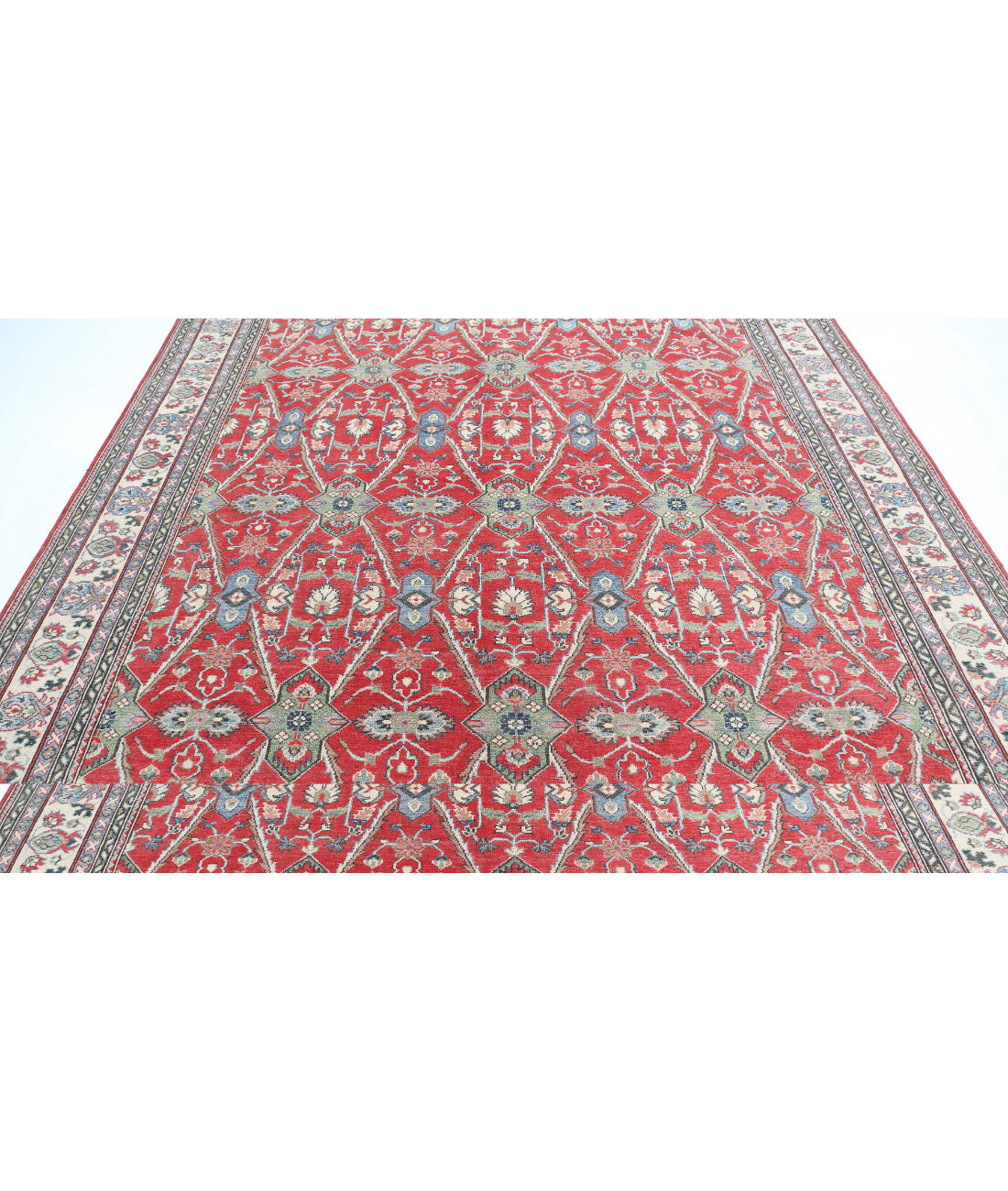 Kazak 8'10'' X 11'7'' Hand-Knotted Wool Rug 8'10'' x 11'7'' (265 X 348) / Red / Ivory