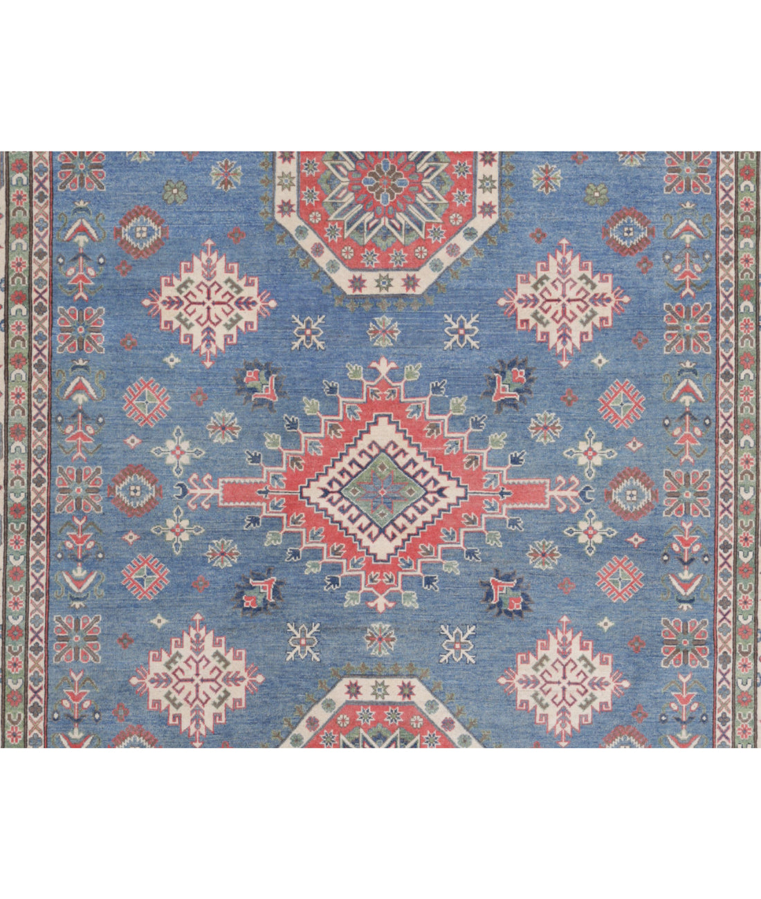 Kazak 9'1'' X 11'10'' Hand-Knotted Wool Rug 9'1'' x 11'10'' (273 X 355) / Blue / Ivory