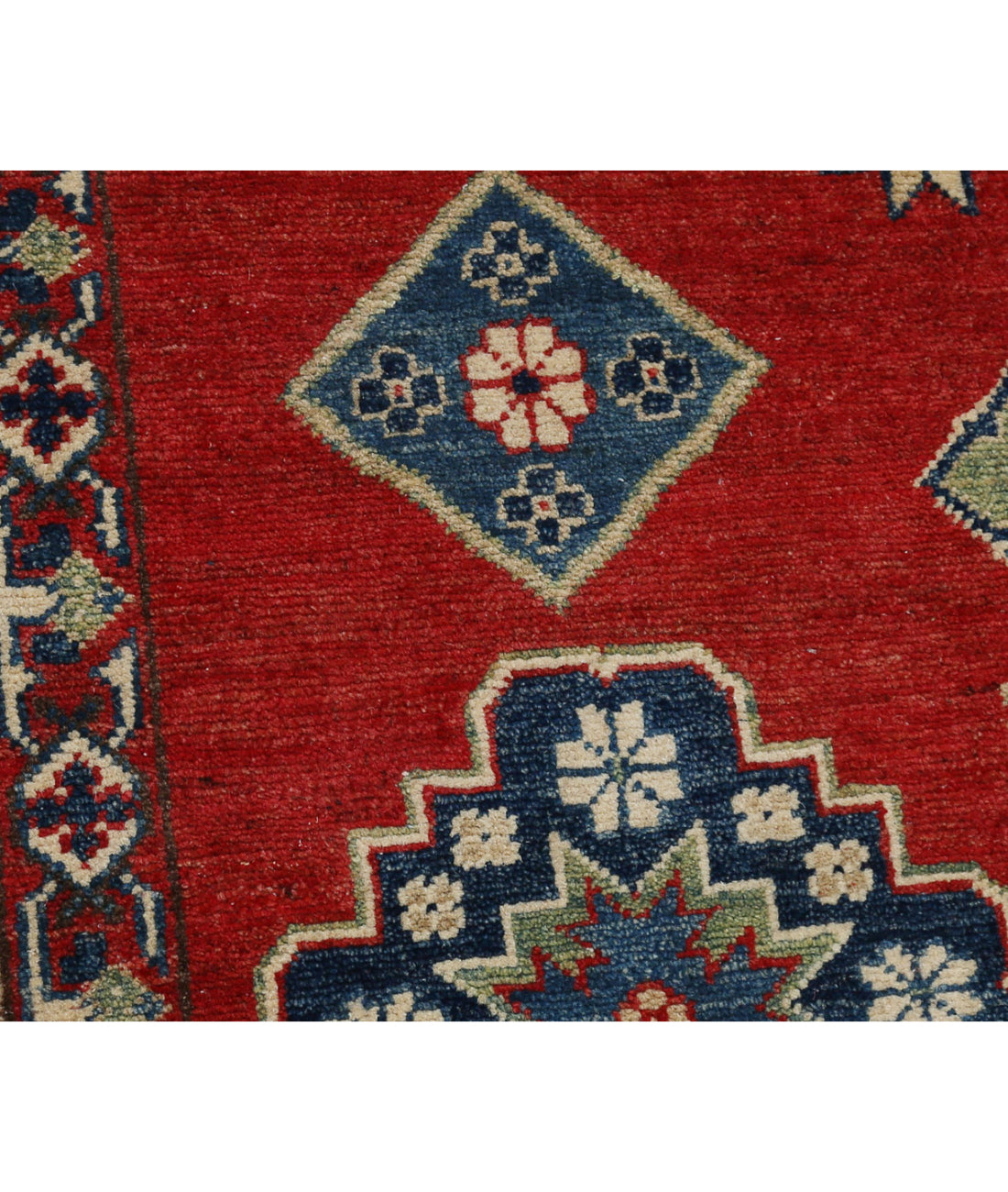 Kazak 8'1'' X 9'6'' Hand-Knotted Wool Rug 8'1'' x 9'6'' (243 X 285) / Red / Ivory