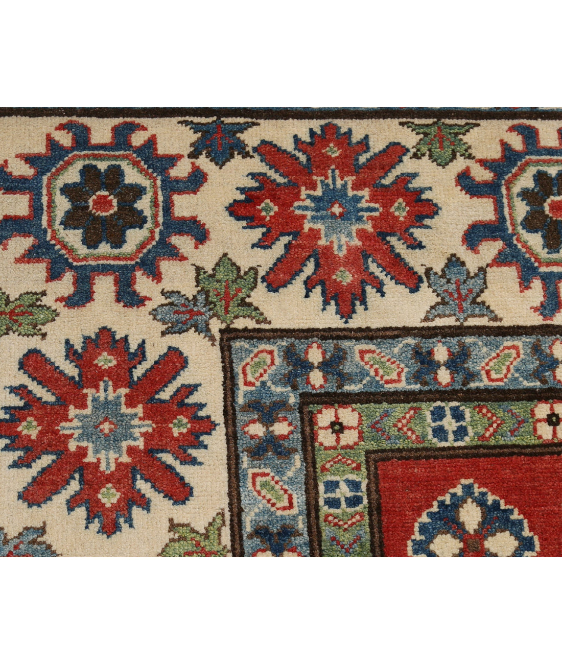 Kazak 7'10'' X 9'11'' Hand-Knotted Wool Rug 7'10'' x 9'11'' (235 X 298) / Red / Ivory