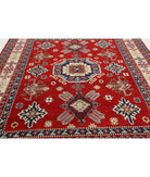 Kazak 8'2'' X 9'5'' Hand-Knotted Wool Rug 8'2'' x 9'5'' (245 X 283) / Red / Ivory