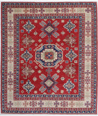 Kazak 8'2'' X 9'5'' Hand-Knotted Wool Rug 8'2'' x 9'5'' (245 X 283) / Red / Ivory