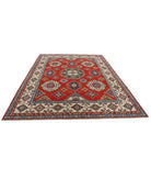 Kazak 8'1'' X 9'10'' Hand-Knotted Wool Rug 8'1'' x 9'10'' (243 X 295) / Red / Ivory