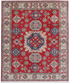 Kazak 8'3'' X 10'1'' Hand-Knotted Wool Rug 8'3'' x 10'1'' (248 X 303) / Red / Ivory