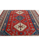 Kazak 8'0'' X 9'10'' Hand-Knotted Wool Rug 8'0'' x 9'10'' (240 X 295) / Red / Blue