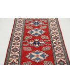 Kazak 2'8'' X 9'7'' Hand-Knotted Wool Rug 2'8'' x 9'7'' (80 X 288) / Red / Ivory