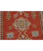 Kazak 2'9'' X 8'5'' Hand-Knotted Wool Rug 2'9'' x 8'5'' (83 X 253) / Red / Ivory