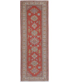 Kazak 2'9'' X 8'5'' Hand-Knotted Wool Rug 2'9'' x 8'5'' (83 X 253) / Red / Ivory