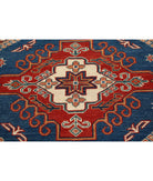 Kazak 4'10'' X 6'7'' Hand-Knotted Wool Rug 4'10'' x 6'7'' (145 X 198) / Blue / Red