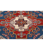 Kazak 5'0'' X 6'8'' Hand-Knotted Wool Rug 5'0'' x 6'8'' (150 X 200) / Blue / Ivory