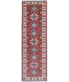 Kazak 2'9'' X 9'7'' Hand-Knotted Wool Rug 2'9'' x 9'7'' (83 X 288) / Red / Ivory