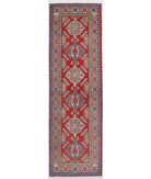 Kazak 2'8'' X 9'3'' Hand-Knotted Wool Rug 2'8'' x 9'3'' (80 X 278) / Red / Ivory